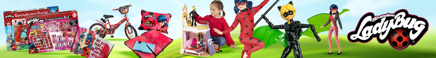 Bonecas, disfarces e brinquedos Ladybug. Portes grátis a partir de 59€